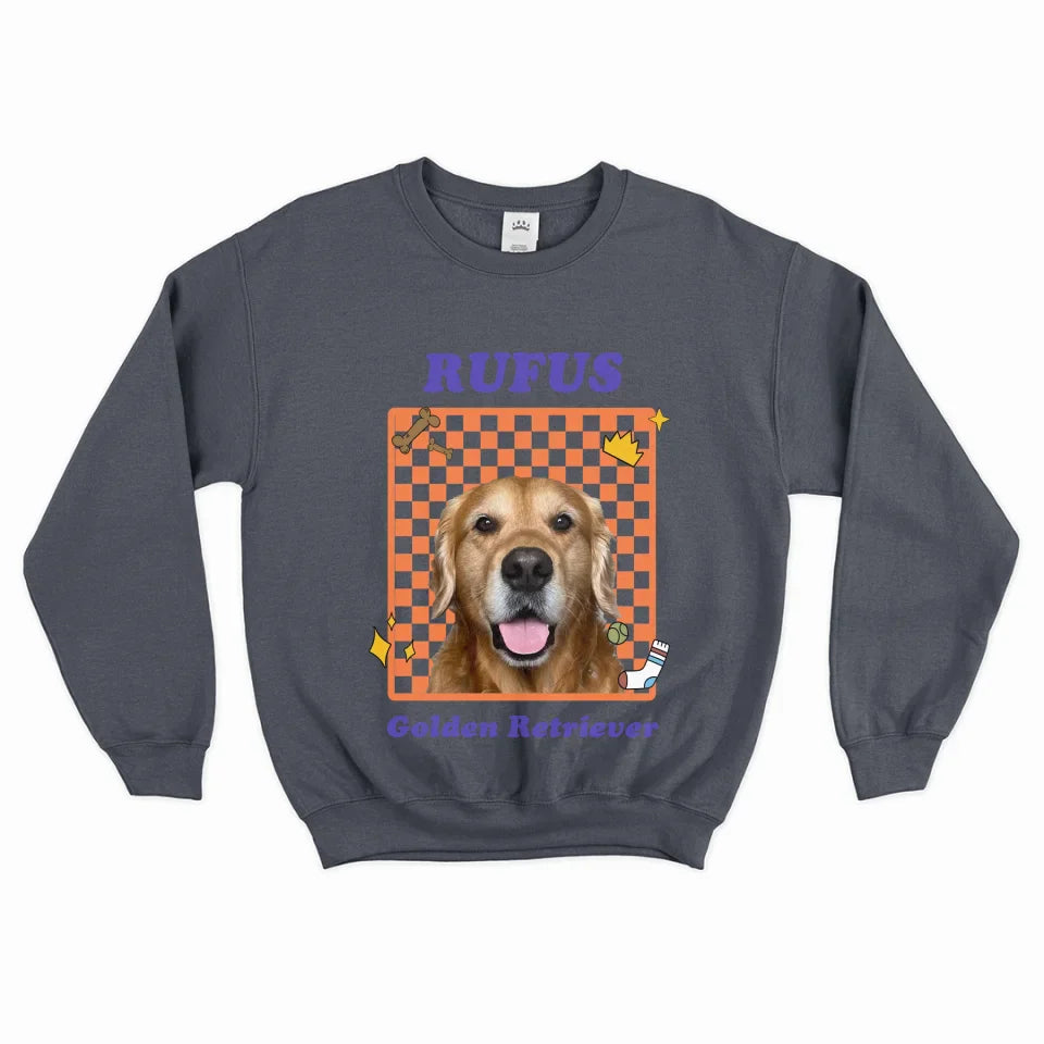 Personalized Checkered Pet Photo Sweatshirt