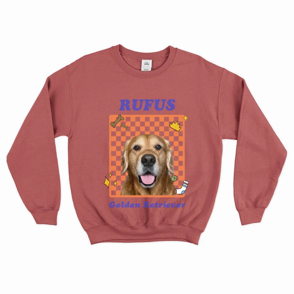 Personalized Checkered Pet Photo Sweatshirt