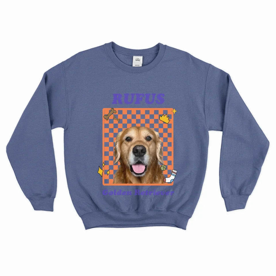 Personalized Checkered Pet Photo Sweatshirt
