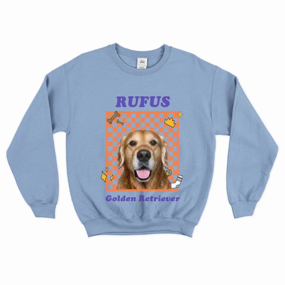 Personalized Checkered Pet Photo Sweatshirt