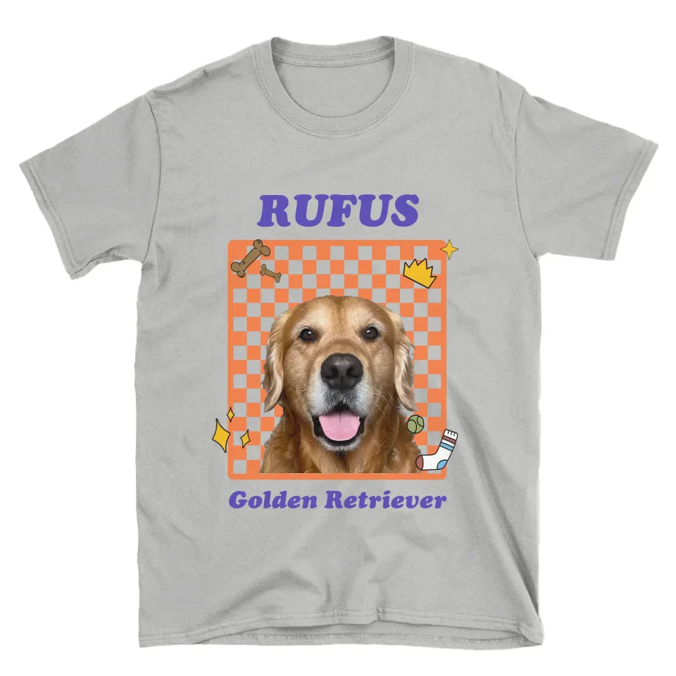 Personalized Checkered Pet Photo Tee Shirt