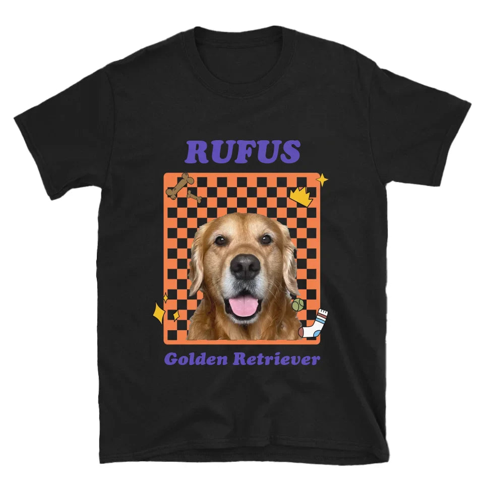 Personalized Checkered Pet Photo Tee Shirt