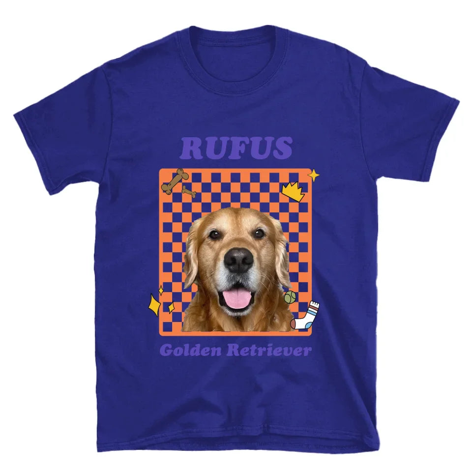 Personalized Checkered Pet Photo Tee Shirt