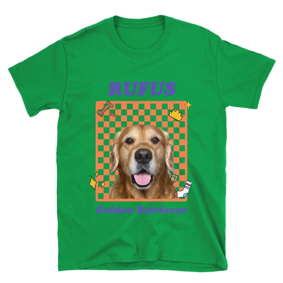 Personalized Checkered Pet Photo Tee Shirt