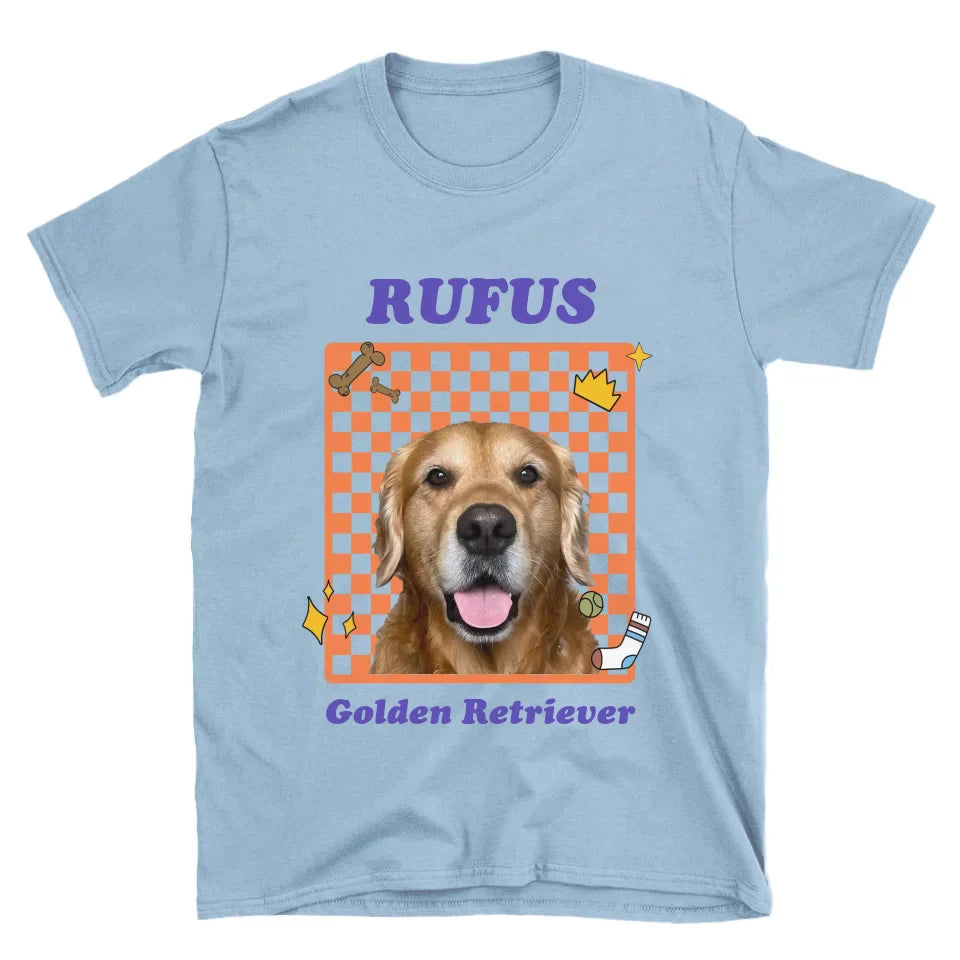 Personalized Checkered Pet Photo Tee Shirt