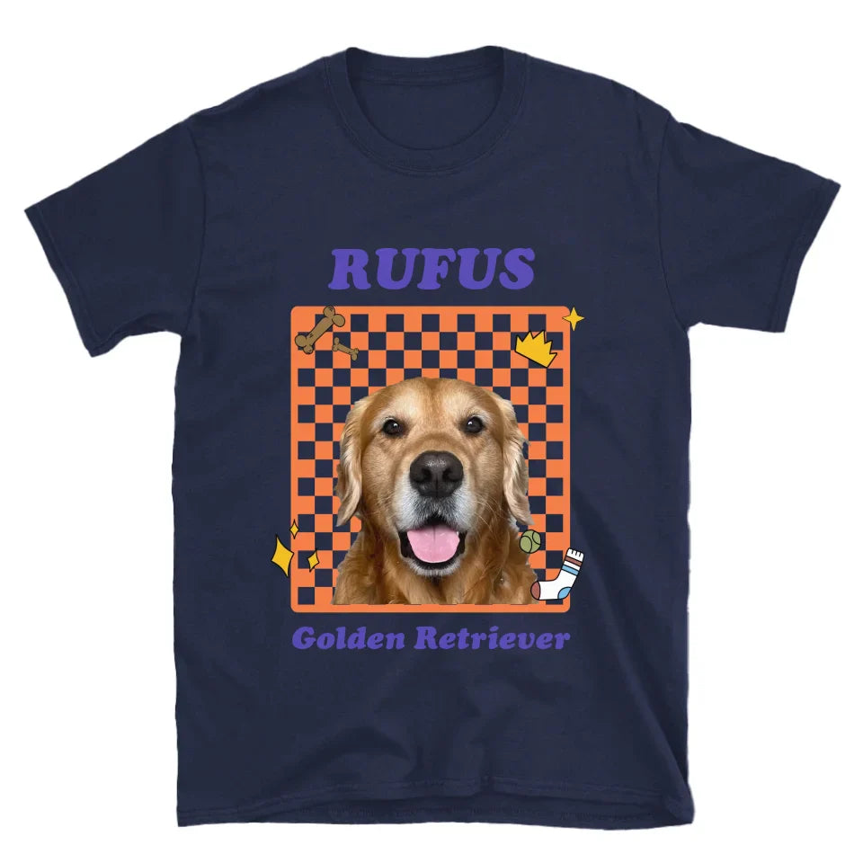 Personalized Checkered Pet Photo Tee Shirt