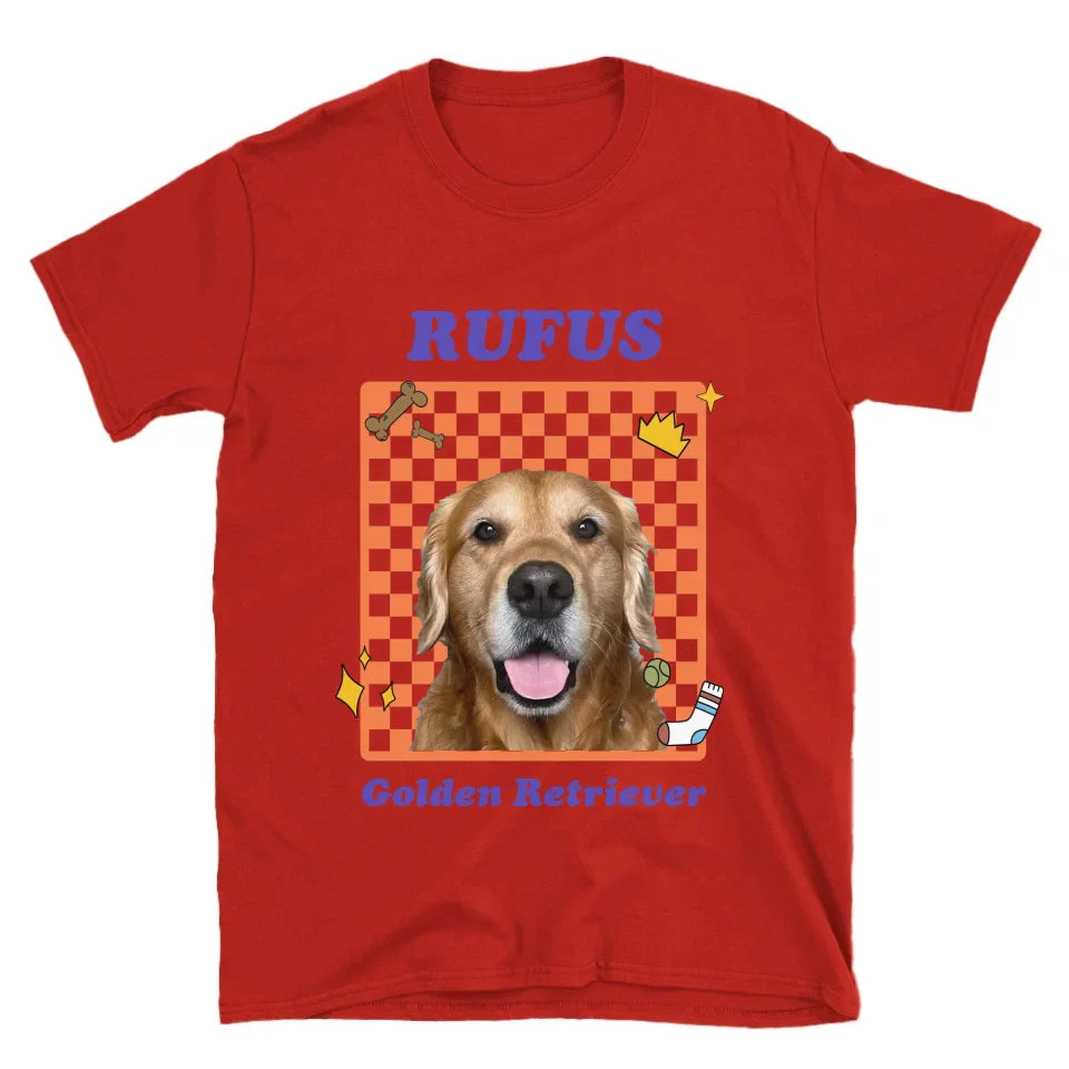 Personalized Checkered Pet Photo Tee Shirt