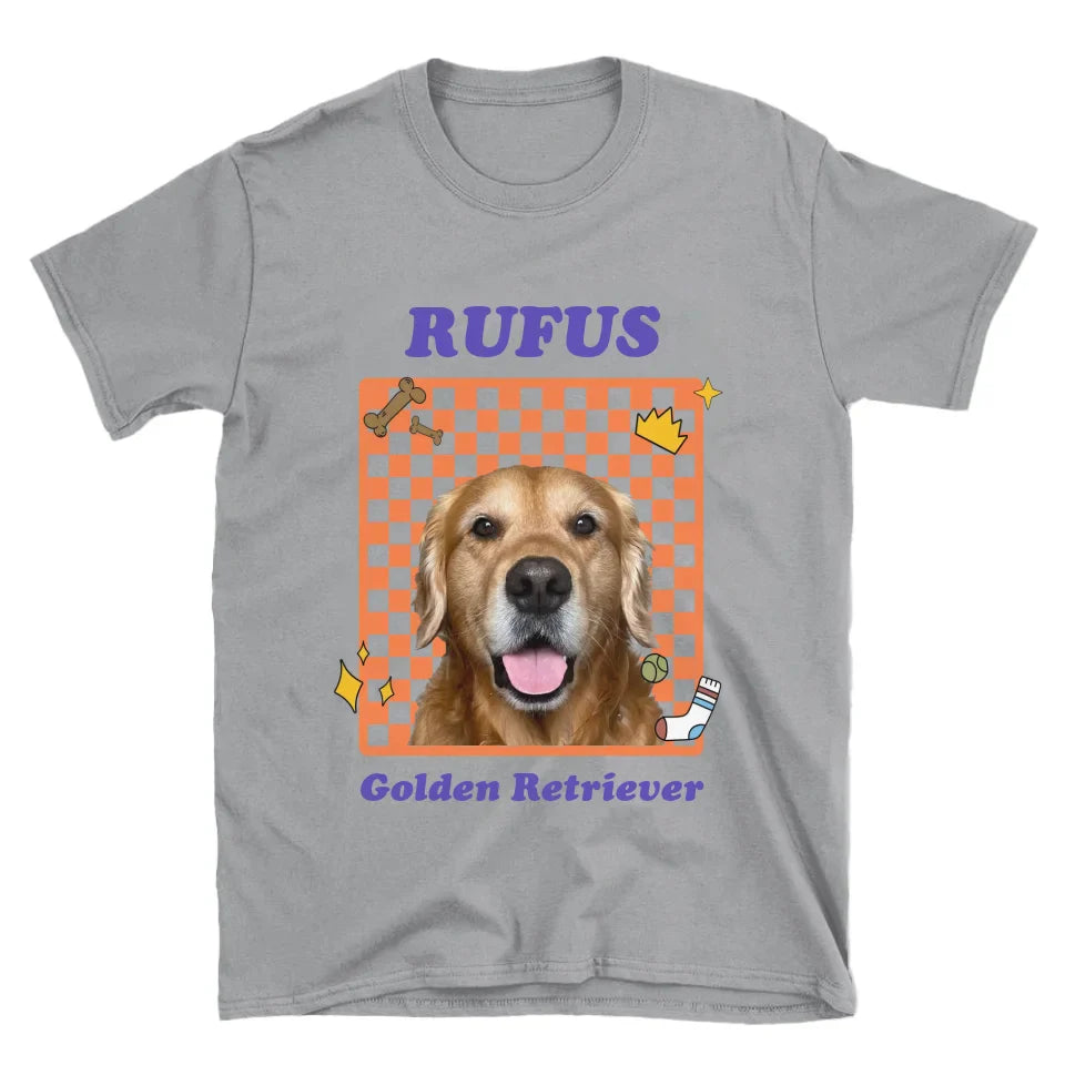 Personalized Checkered Pet Photo Tee Shirt