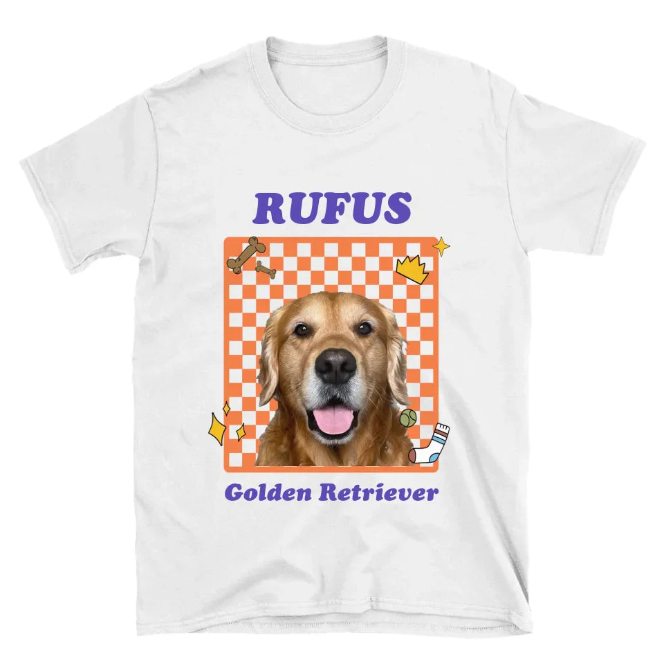 Personalized Checkered Pet Photo Tee Shirt