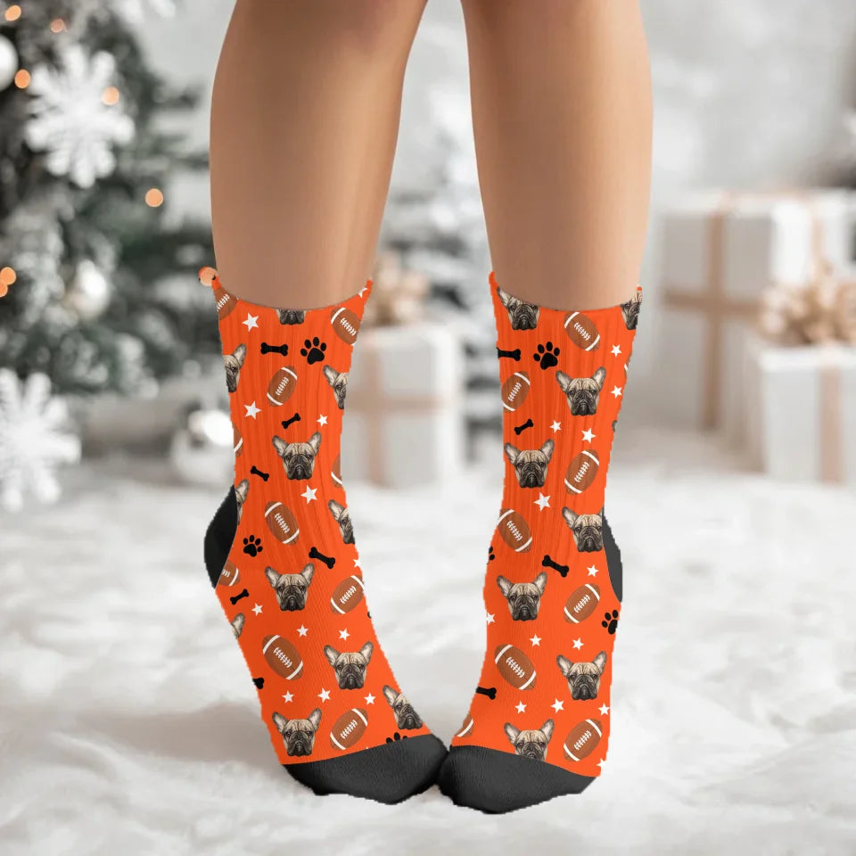 Personalized American Football Custom Face Socks