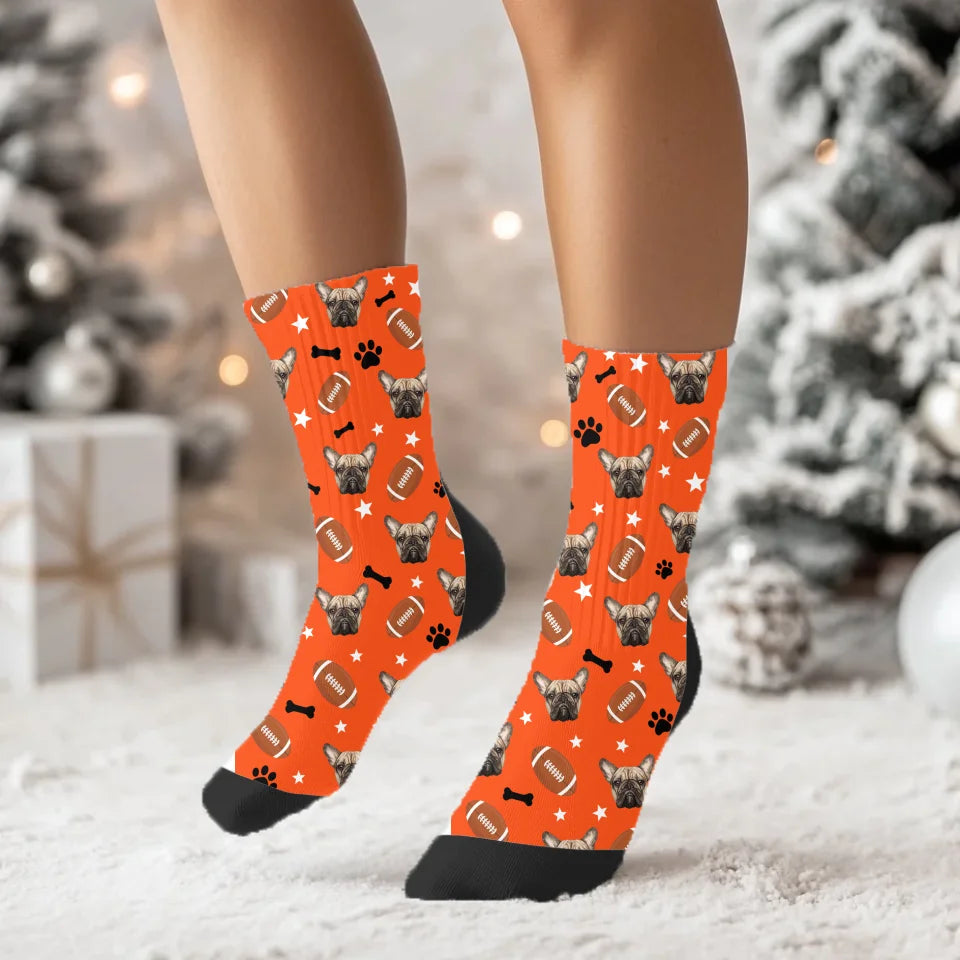 Personalized American Football Custom Face Socks