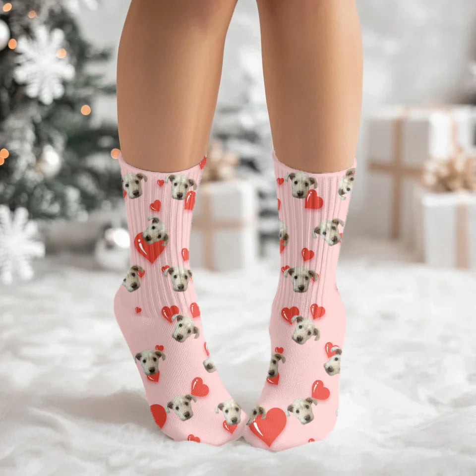 Personalized Valentines Day Custom Photo Socks