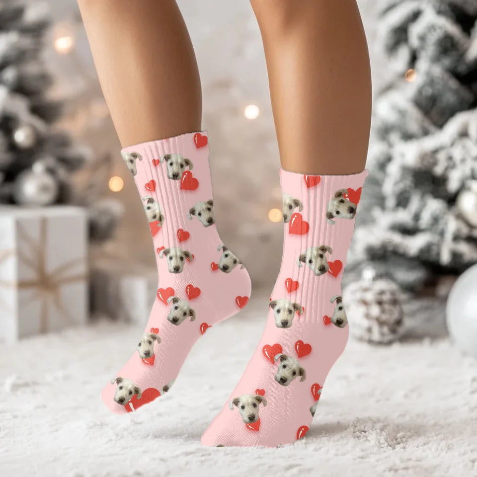 Personalized Valentines Day Custom Photo Socks
