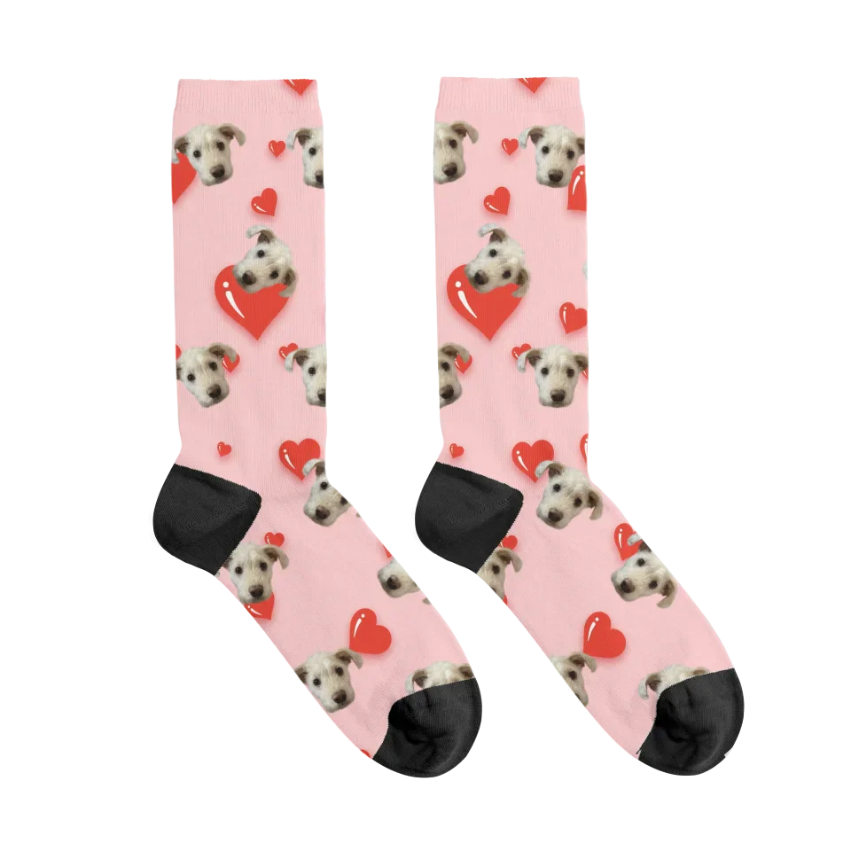 Personalized Valentines Day Custom Photo Socks
