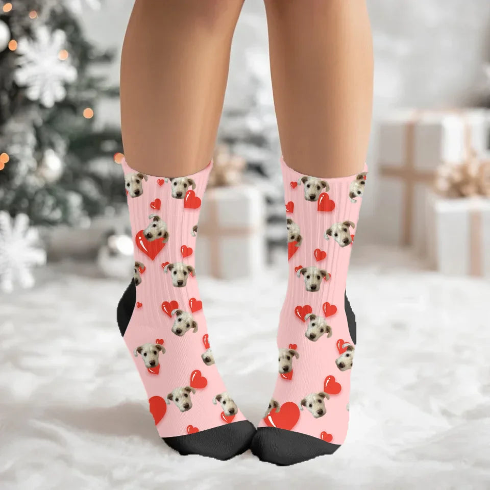 Personalized Valentines Day Custom Photo Socks