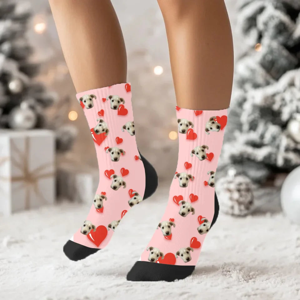 Personalized Valentines Day Custom Photo Socks