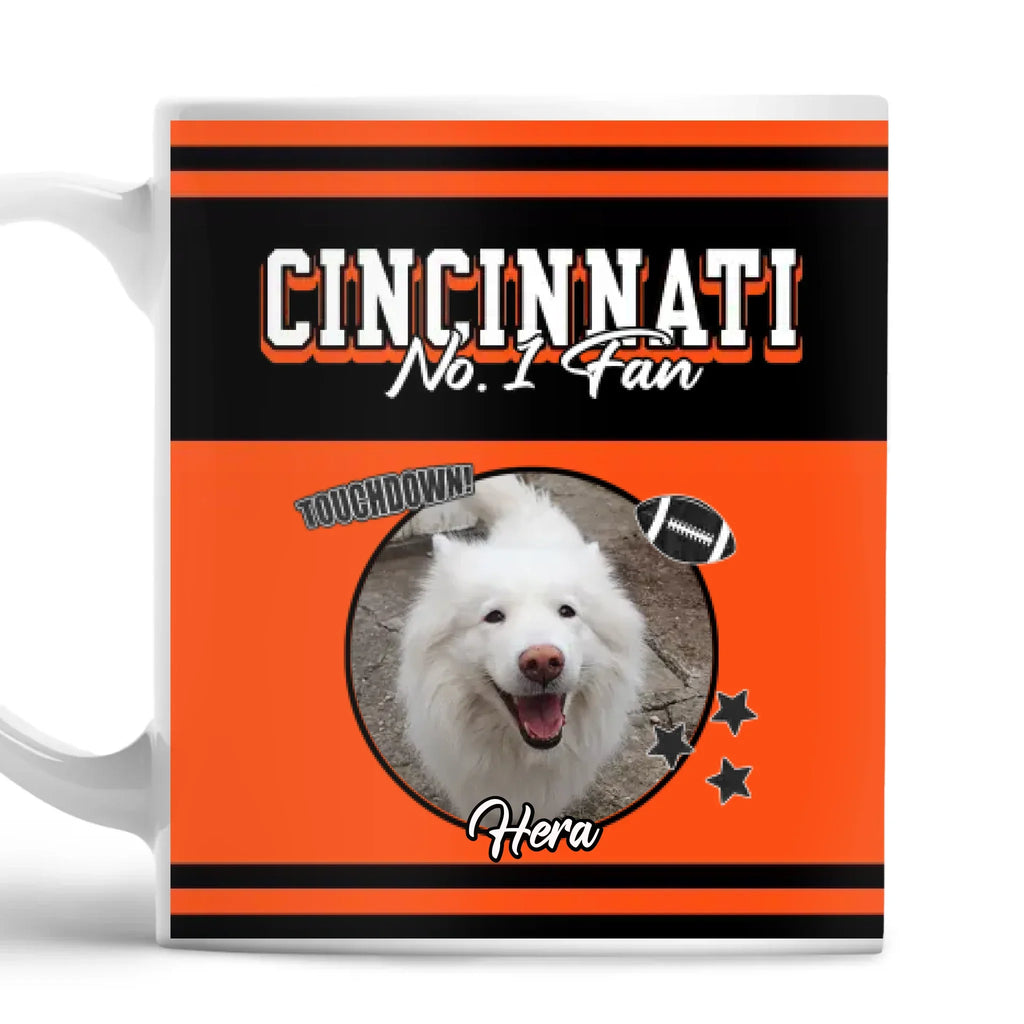 Personalized American Football Pet Photo Mug