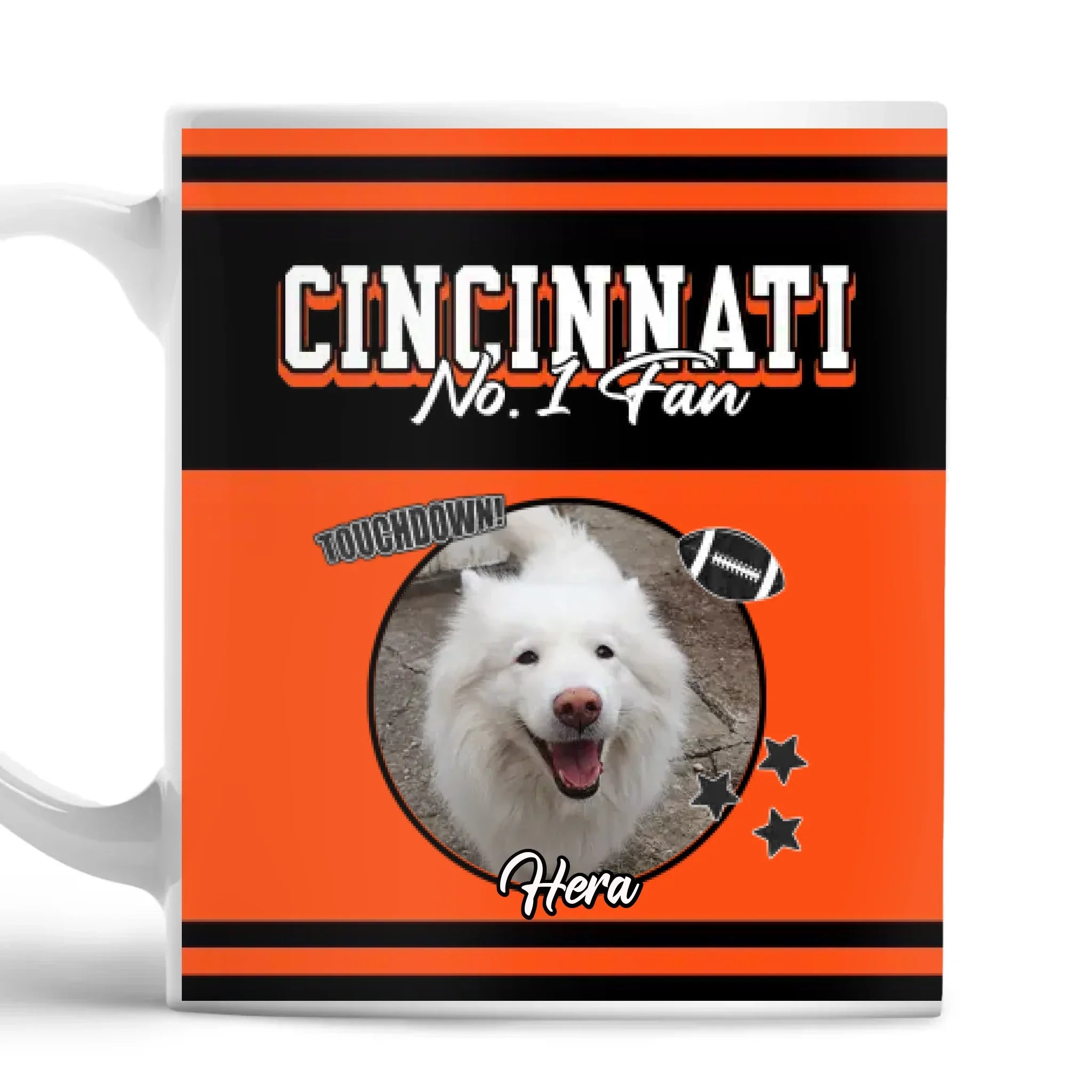 Personalized American Football Pet Photo Mug