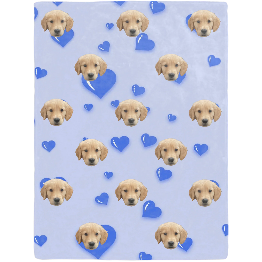 Personalized Hearts and Custom Photo Pattern Blanket