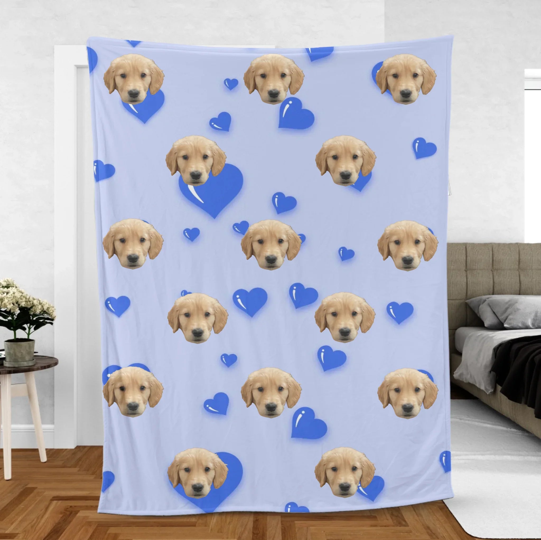 Personalized Hearts and Custom Photo Pattern Blanket