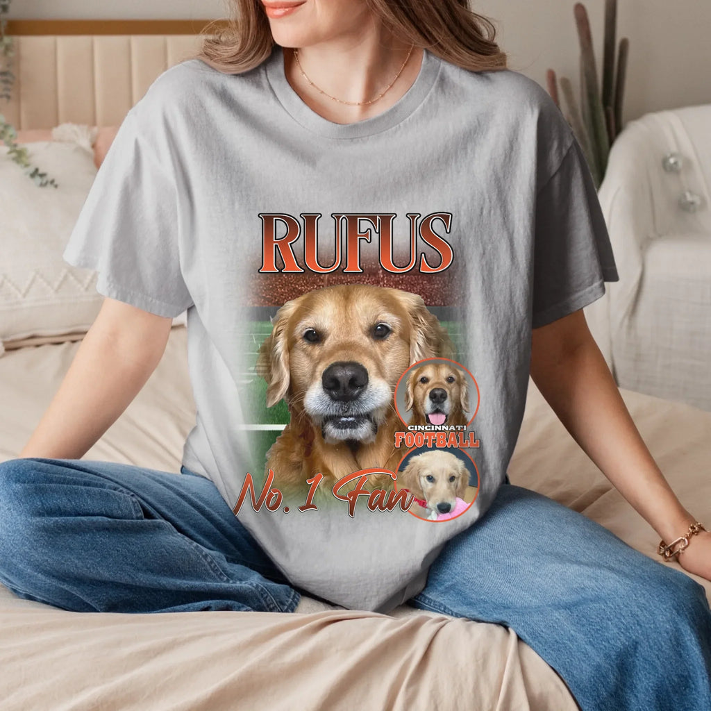 Personalized American Football Custom Pet Photo T-Shirt