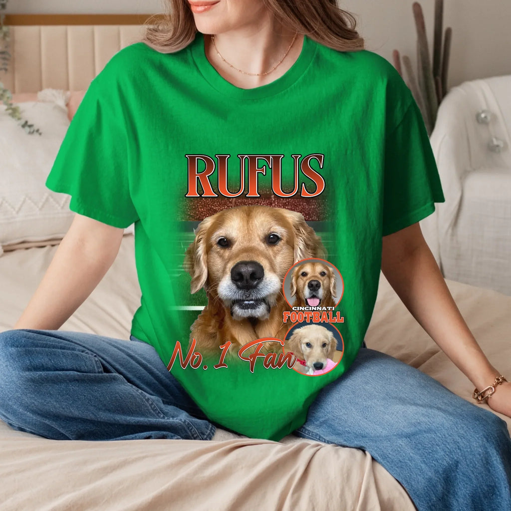 Personalized American Football Custom Pet Photo T-Shirt