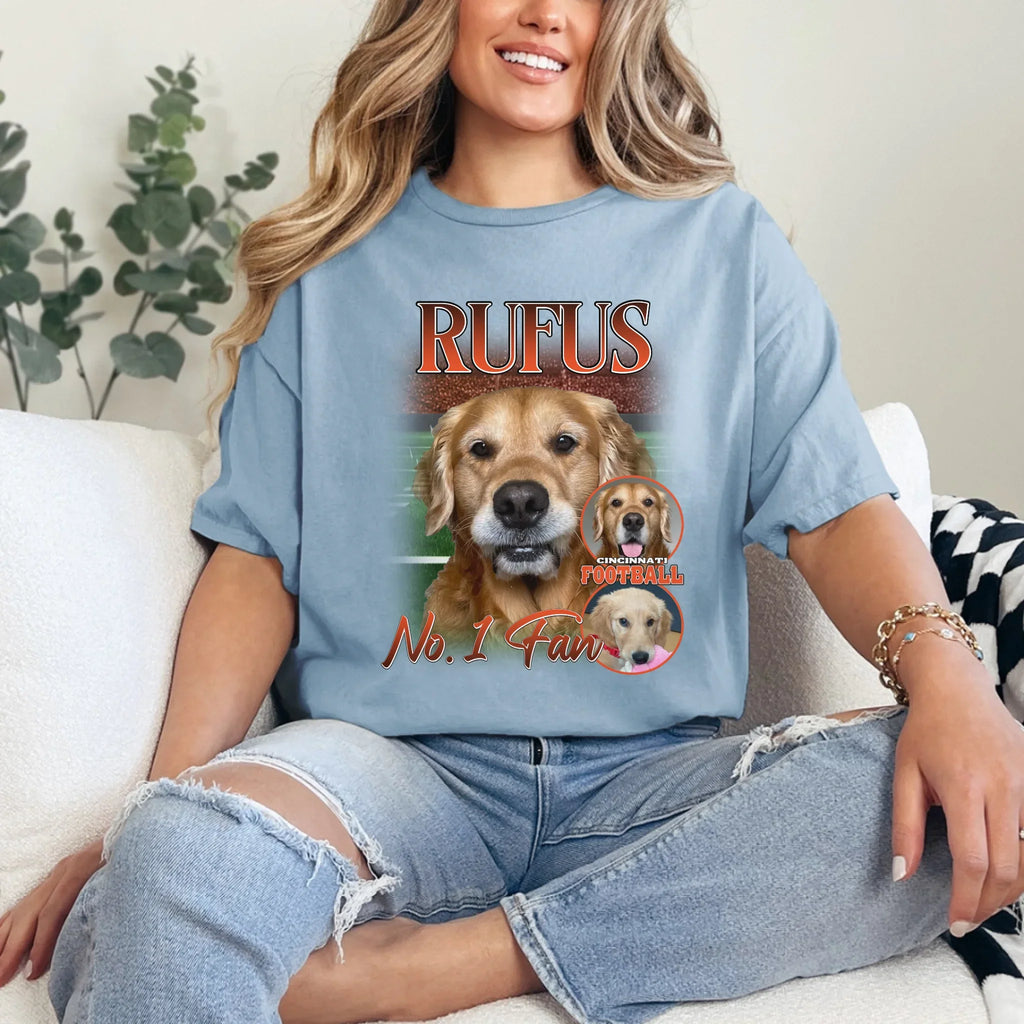 Personalized American Football Custom Pet Photo T-Shirt
