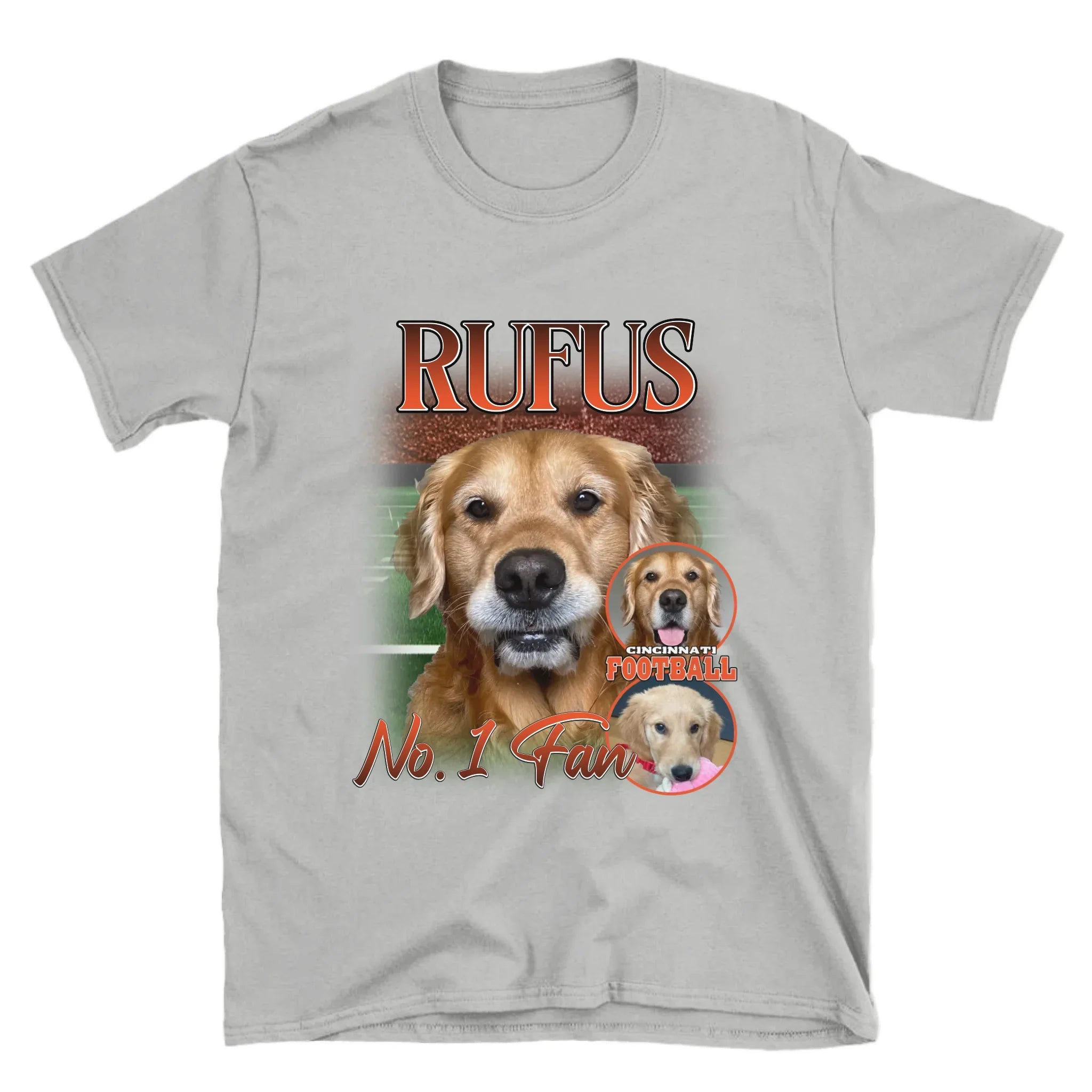 Personalized American Football Custom Pet Photo T-Shirt