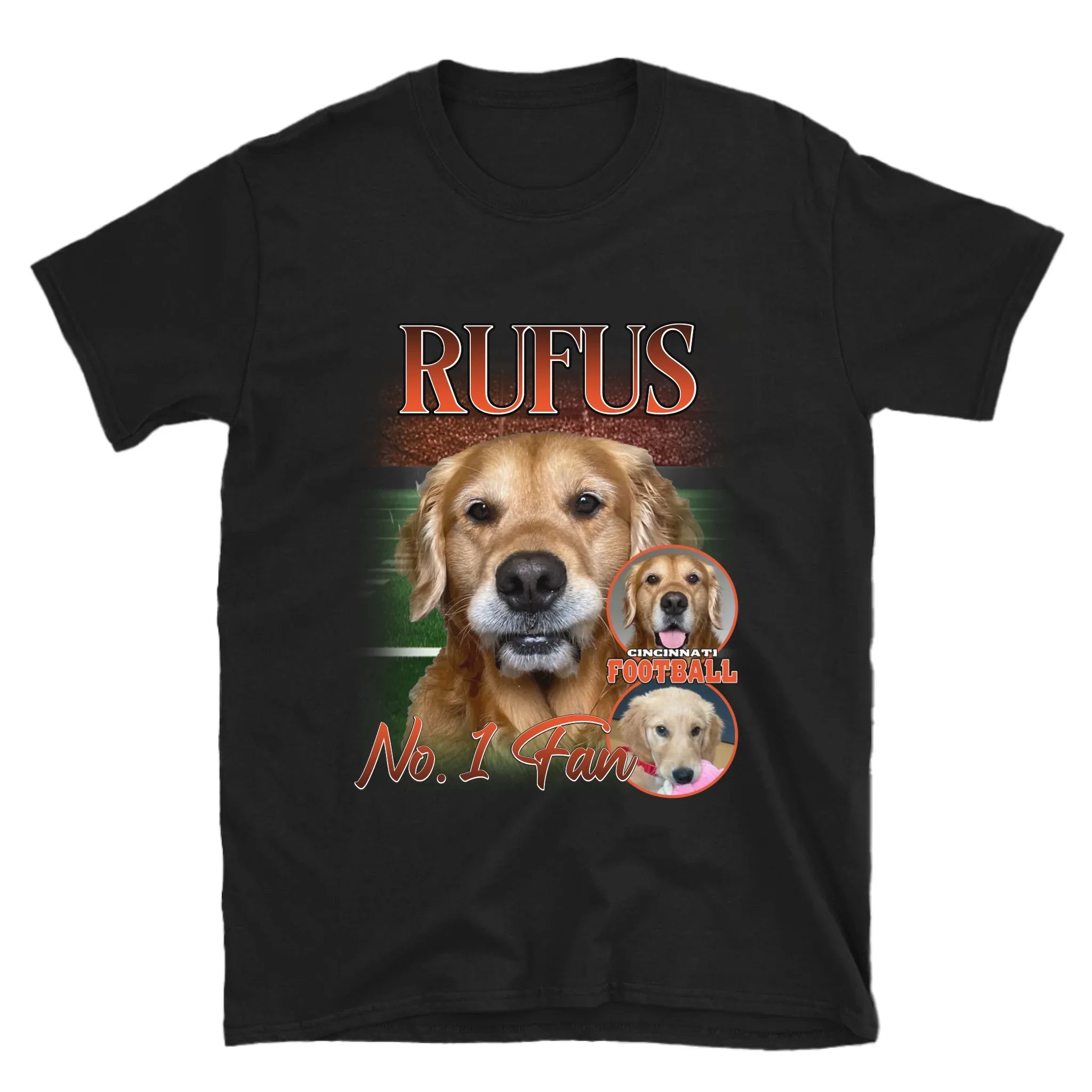 Personalized American Football Custom Pet Photo T-Shirt