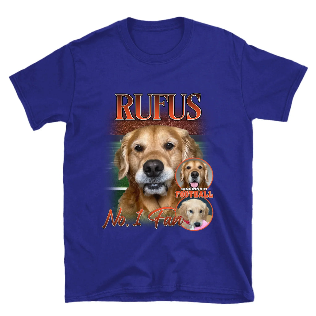 Personalized American Football Custom Pet Photo T-Shirt