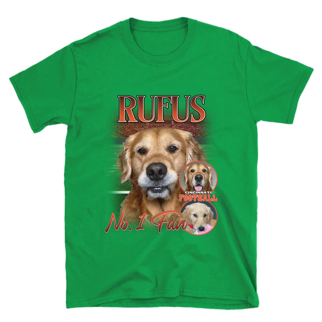 Personalized American Football Custom Pet Photo T-Shirt