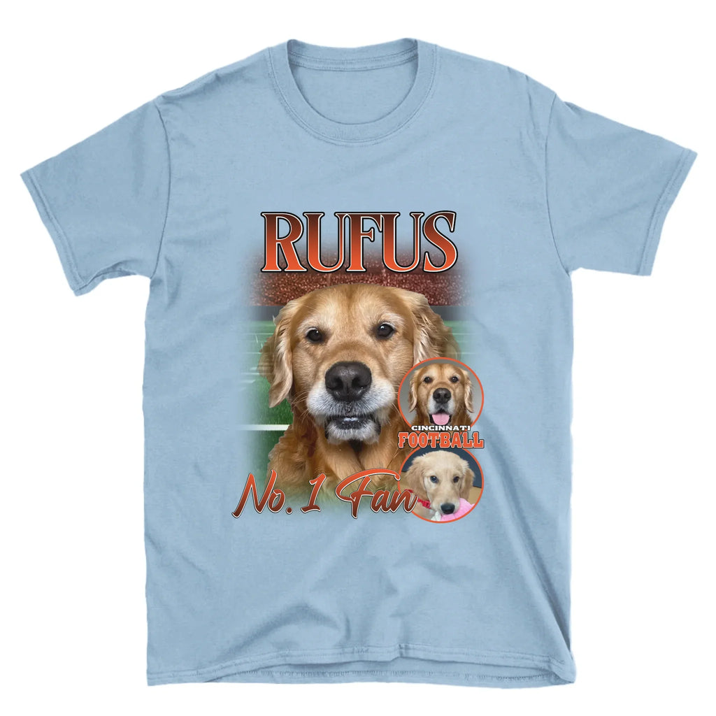 Personalized American Football Custom Pet Photo T-Shirt