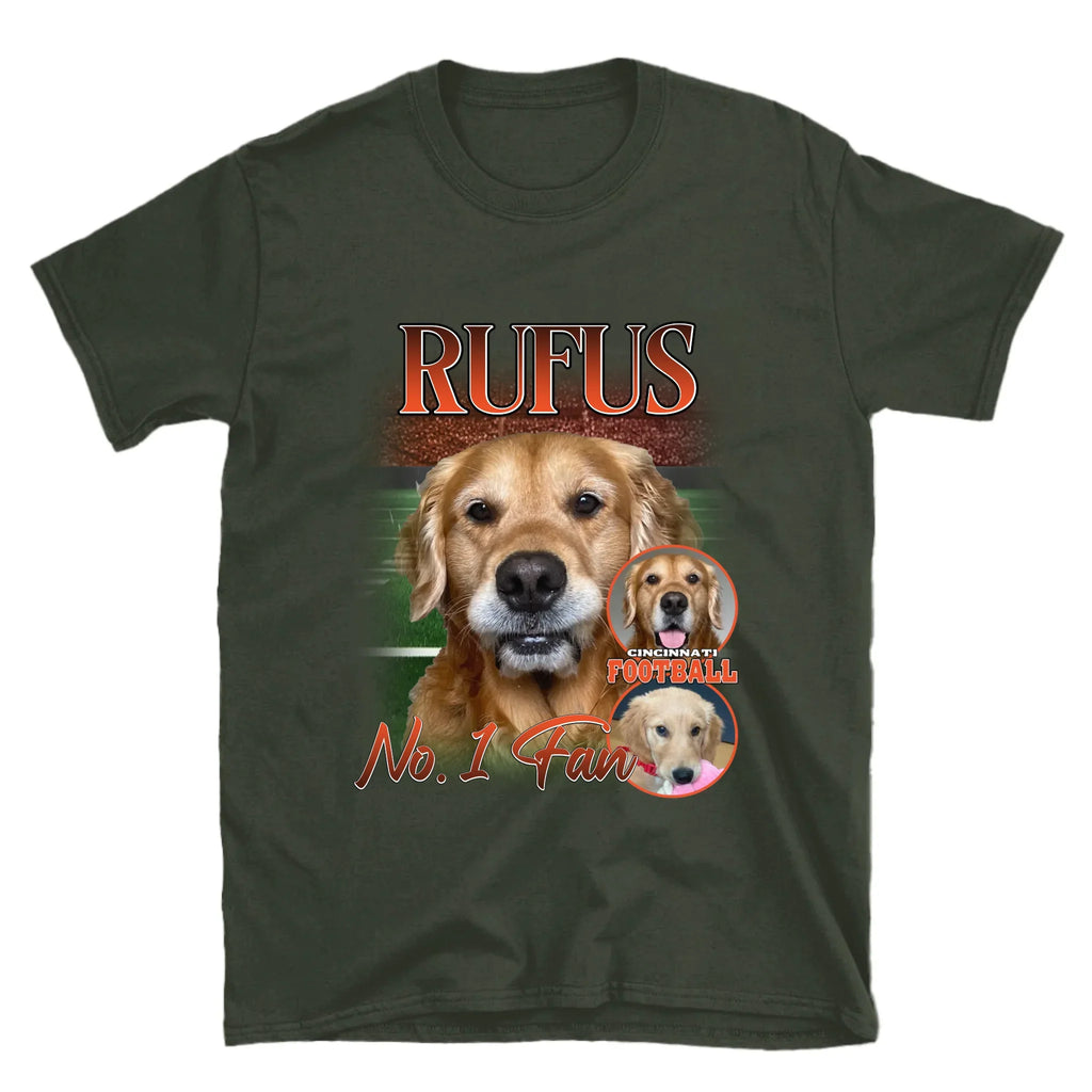 Personalized American Football Custom Pet Photo T-Shirt