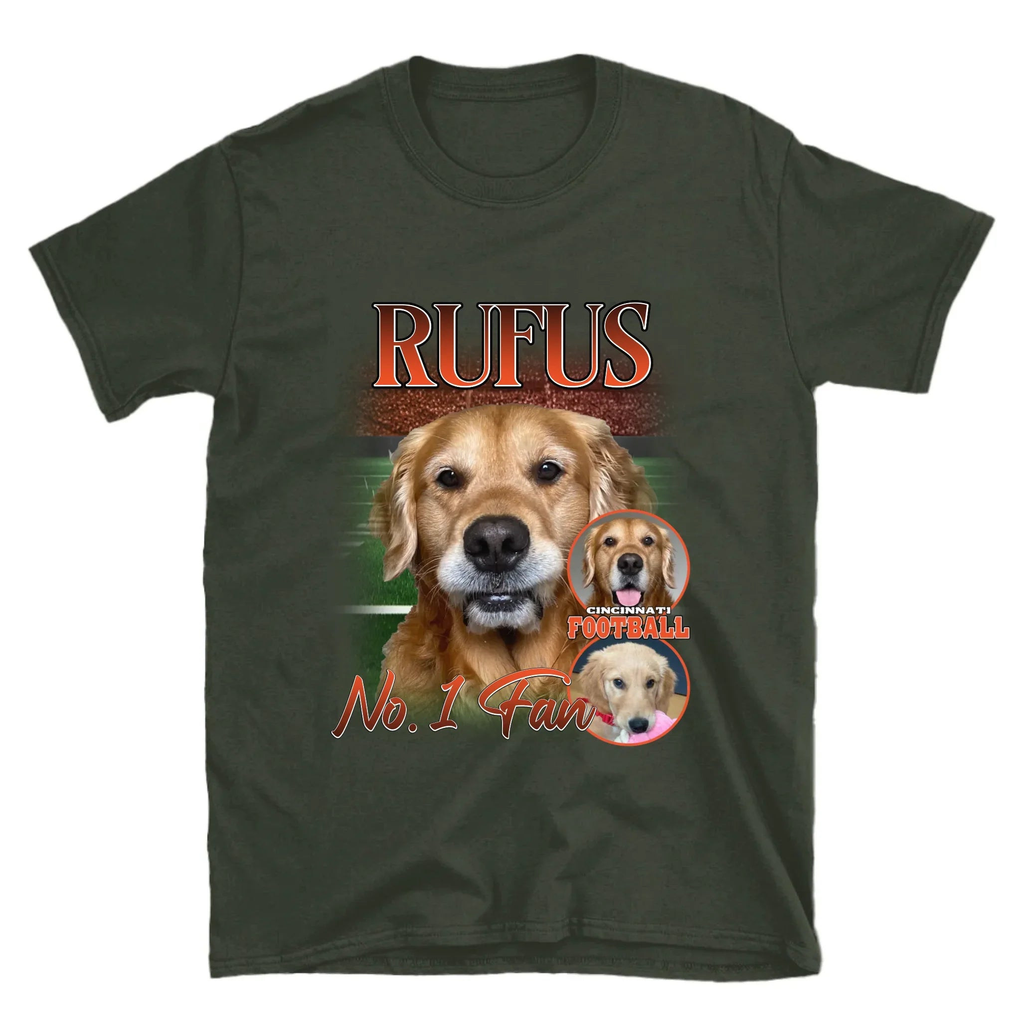 Personalized American Football Custom Pet Photo T-Shirt
