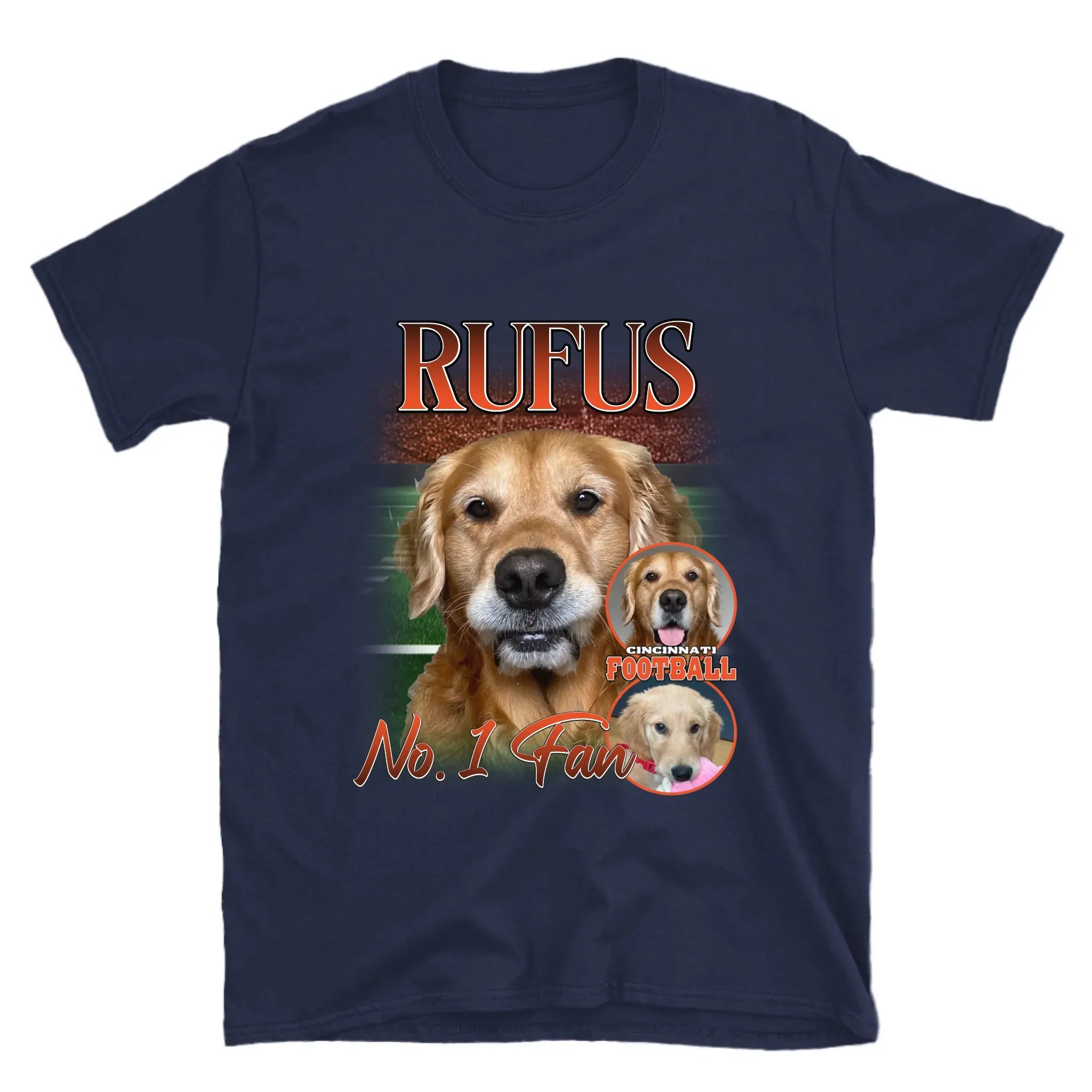 Personalized American Football Custom Pet Photo T-Shirt