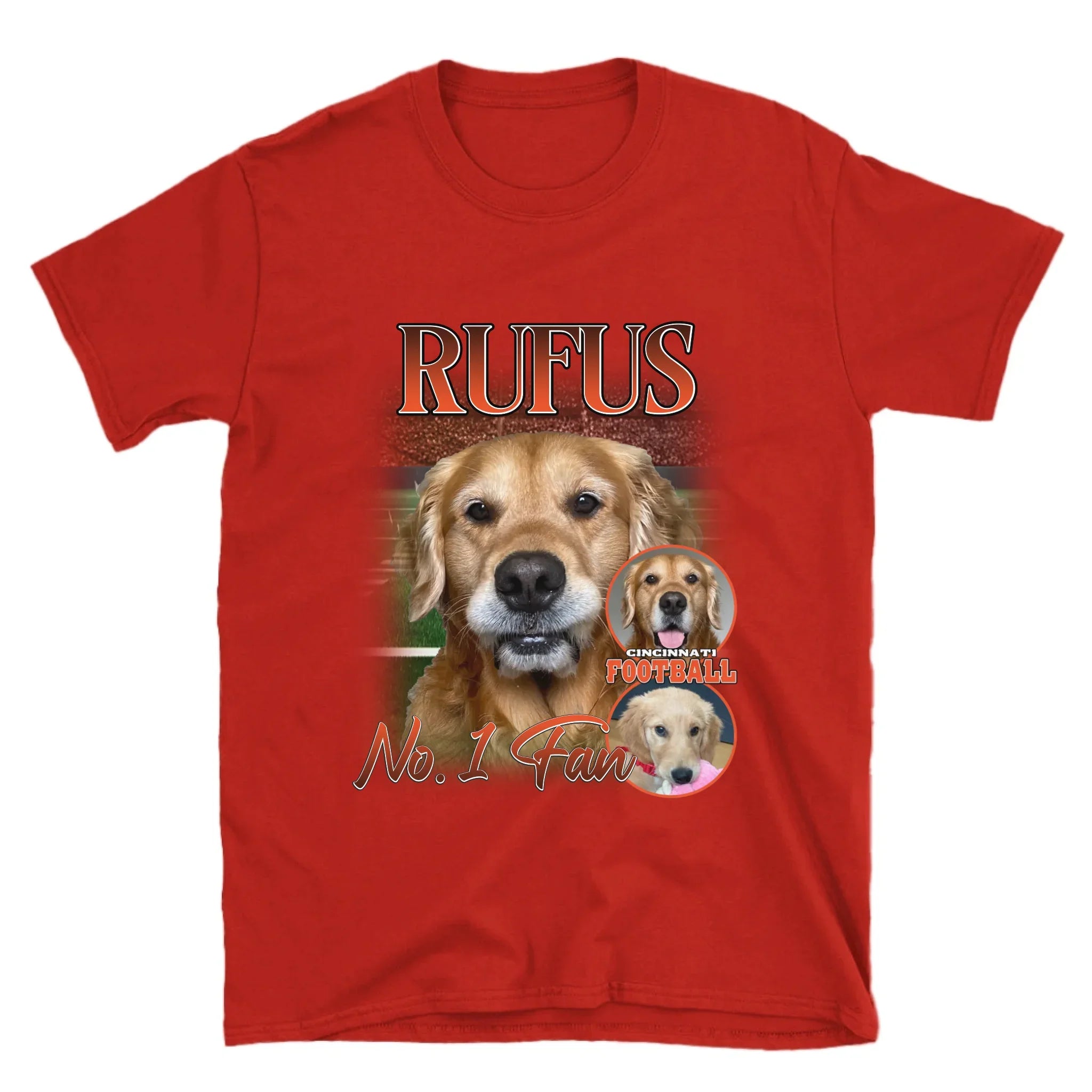 Personalized American Football Custom Pet Photo T-Shirt