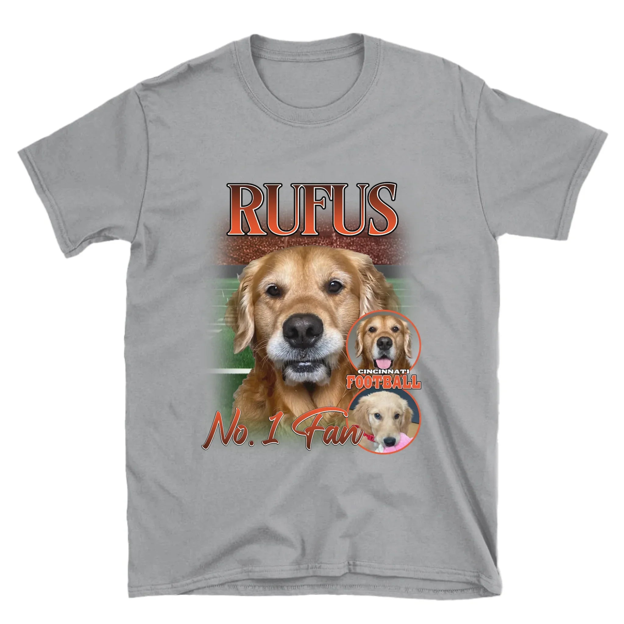 Personalized American Football Custom Pet Photo T-Shirt