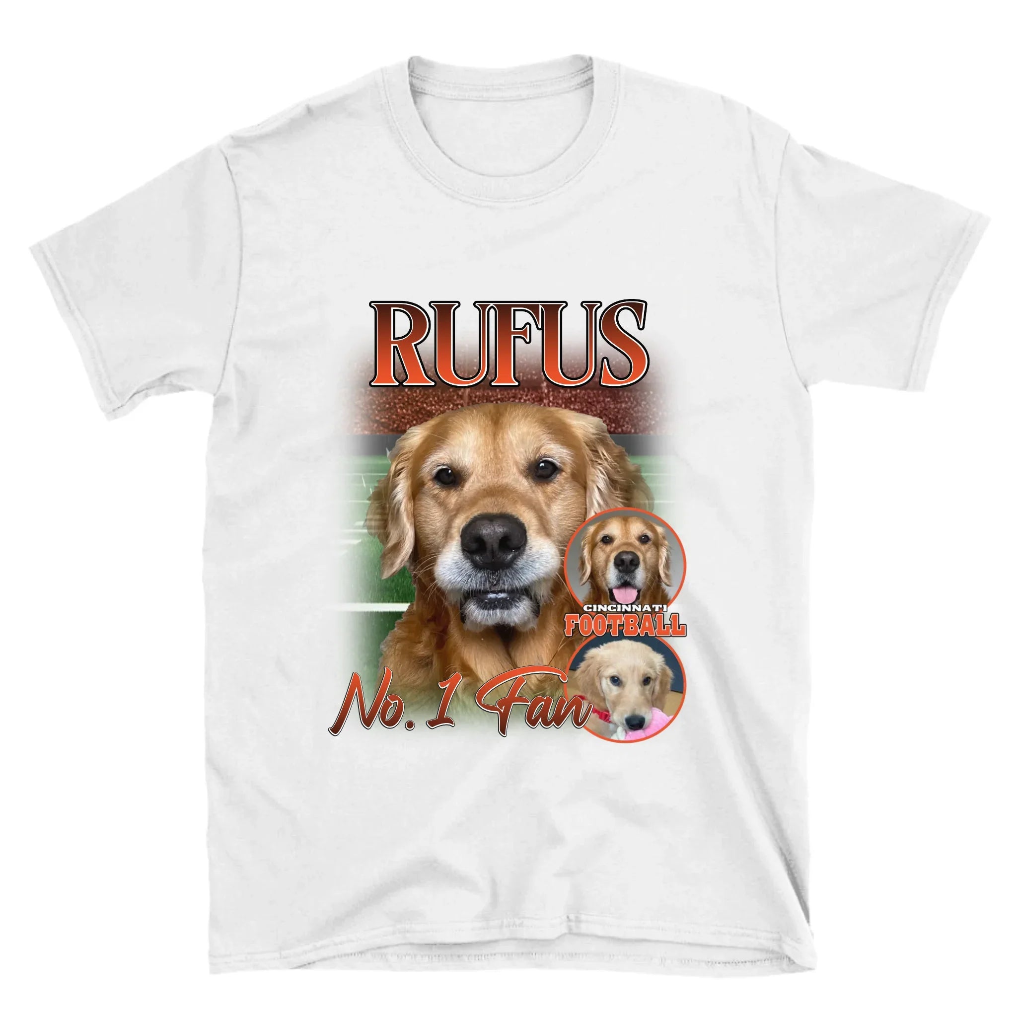 Personalized American Football Custom Pet Photo T-Shirt