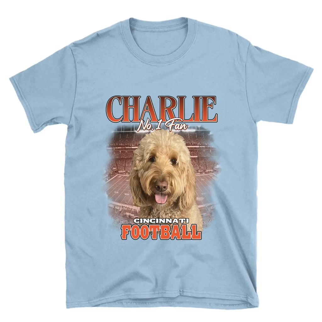 Personalized American Football Fan Pet Photo T-Shirt