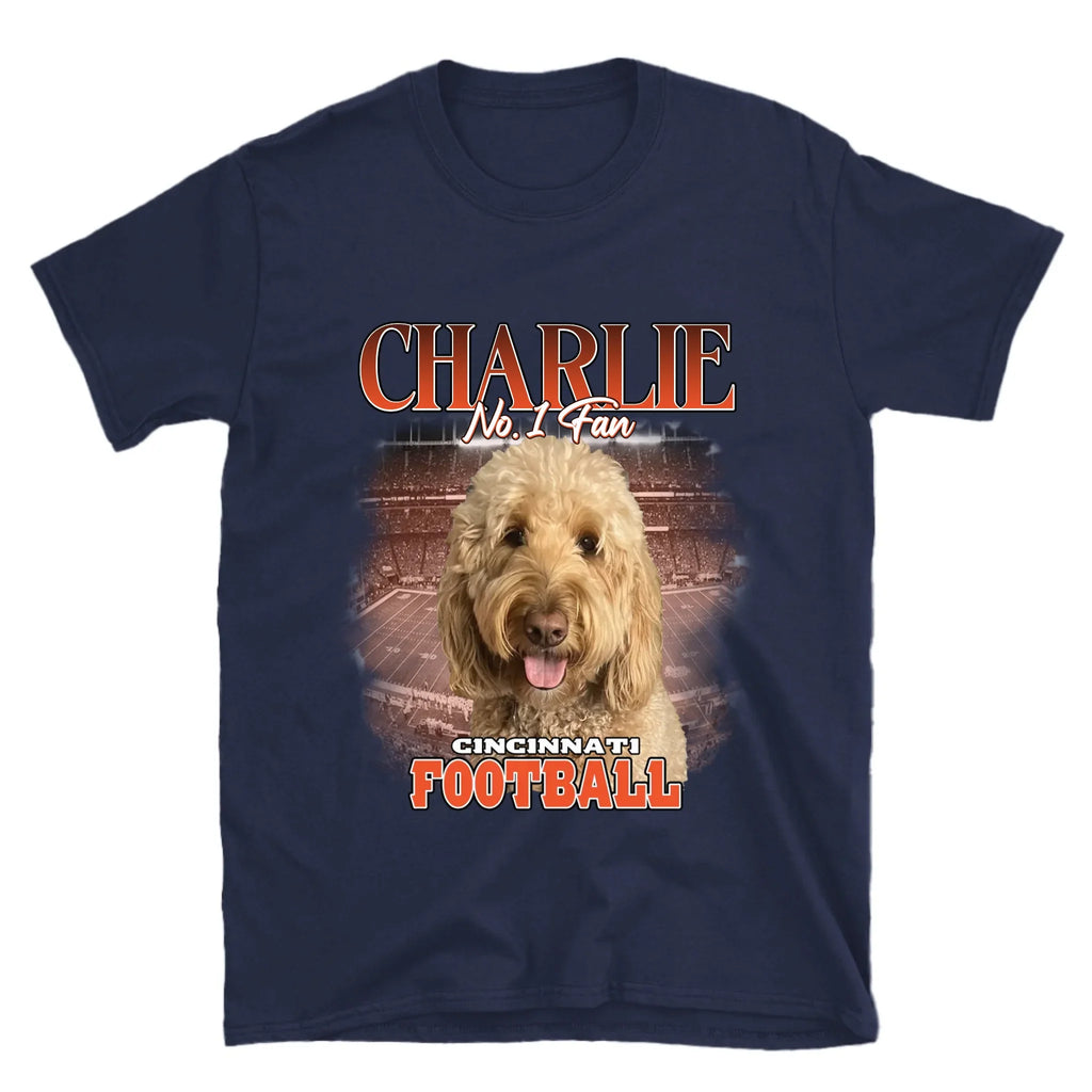 Personalized American Football Fan Pet Photo T-Shirt