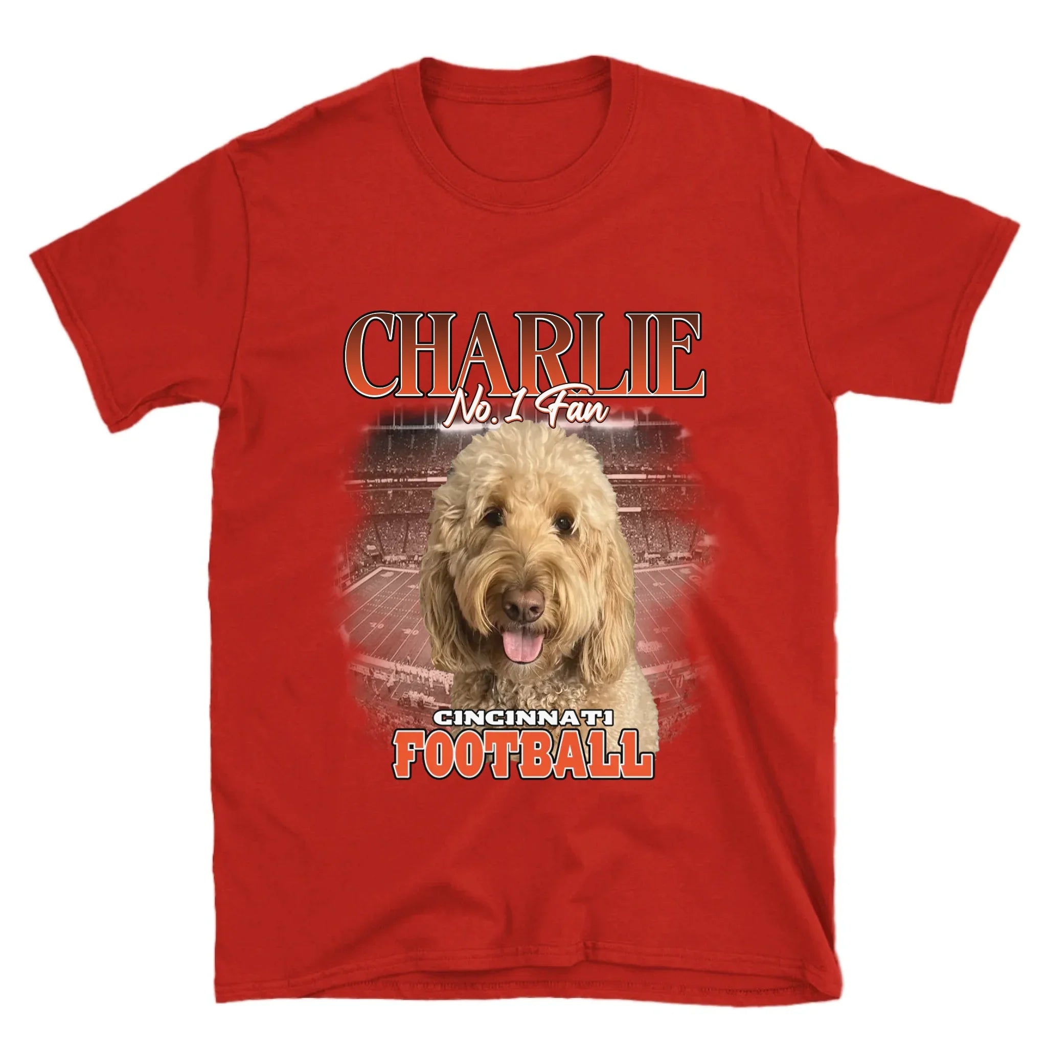 Personalized American Football Fan Pet Photo T-Shirt