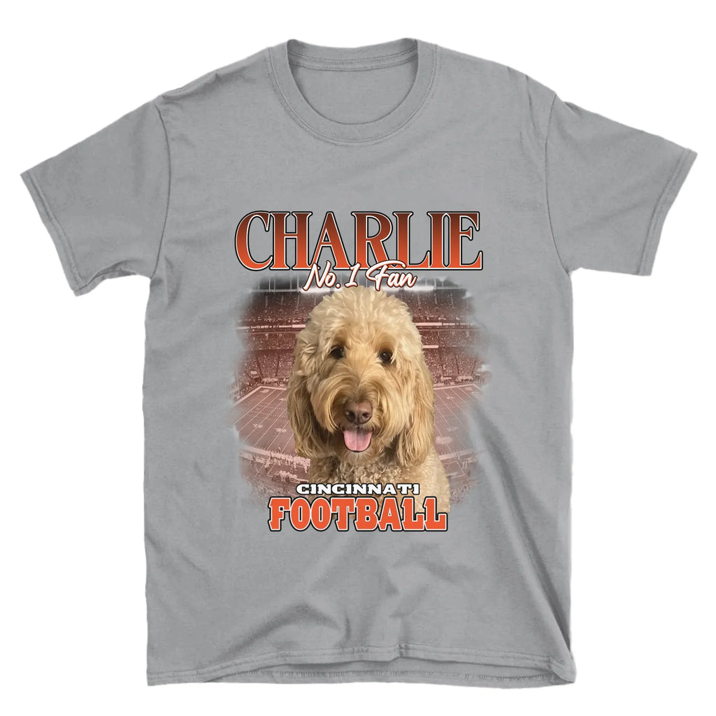 Personalized American Football Fan Pet Photo T-Shirt