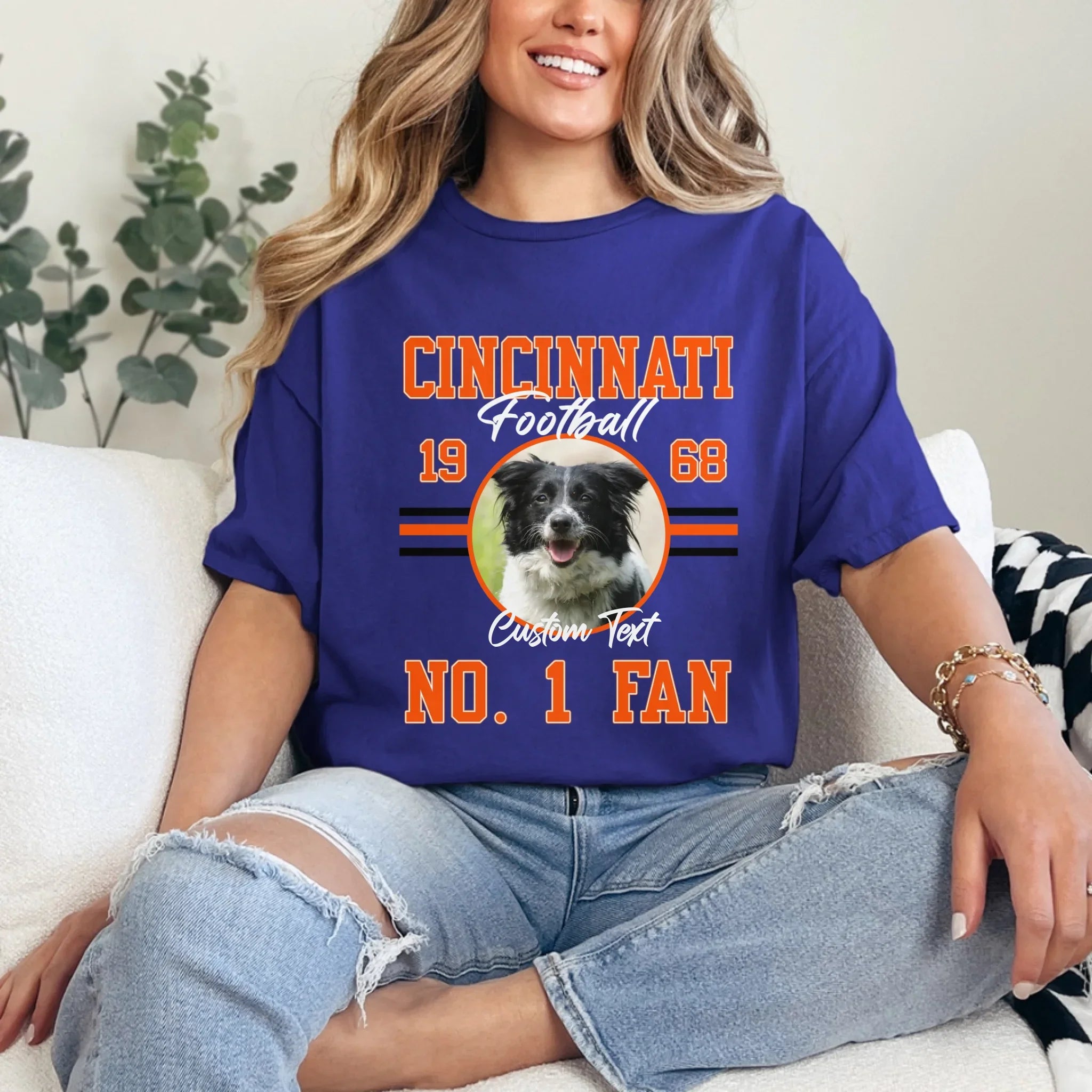 Personalized American Football Photo Upload T-Shirt
