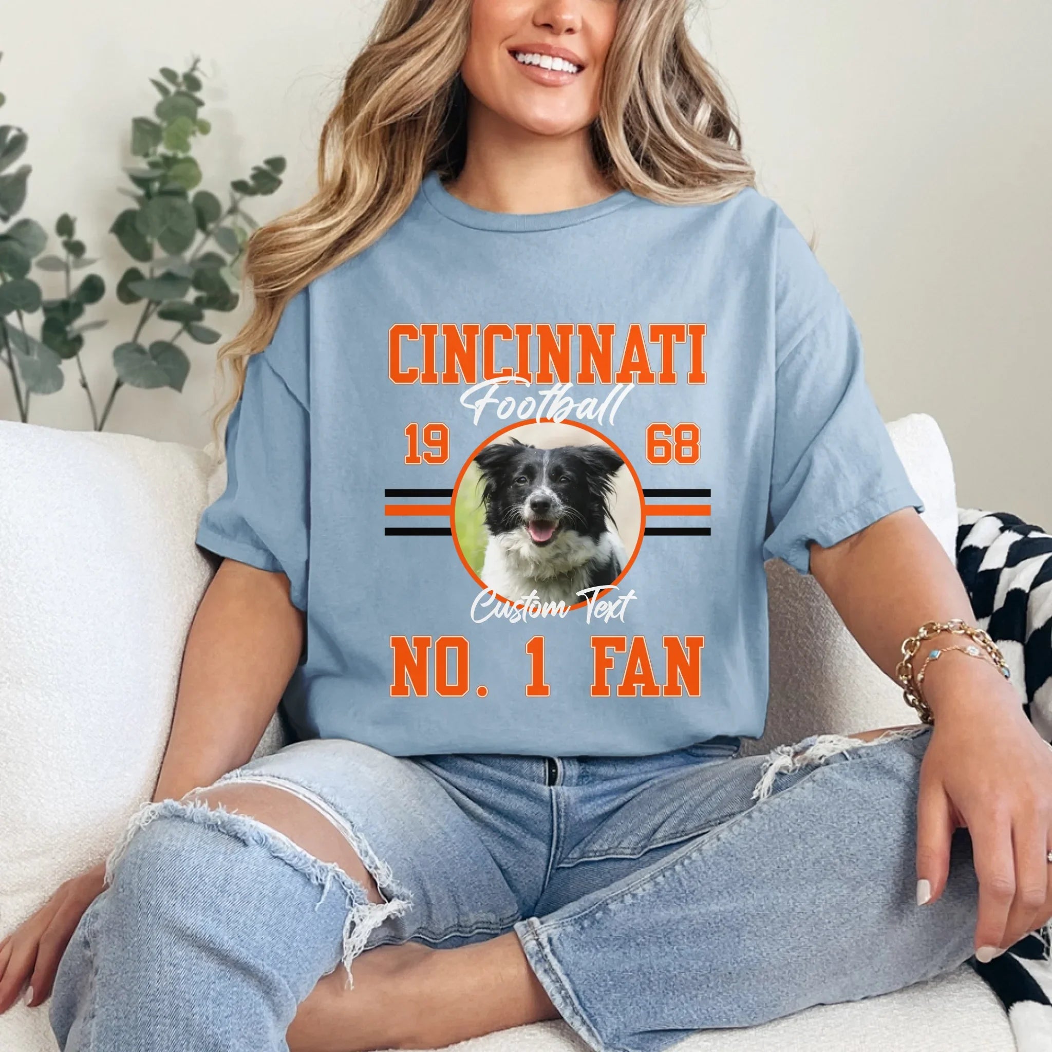 Personalized American Football Photo Upload T-Shirt