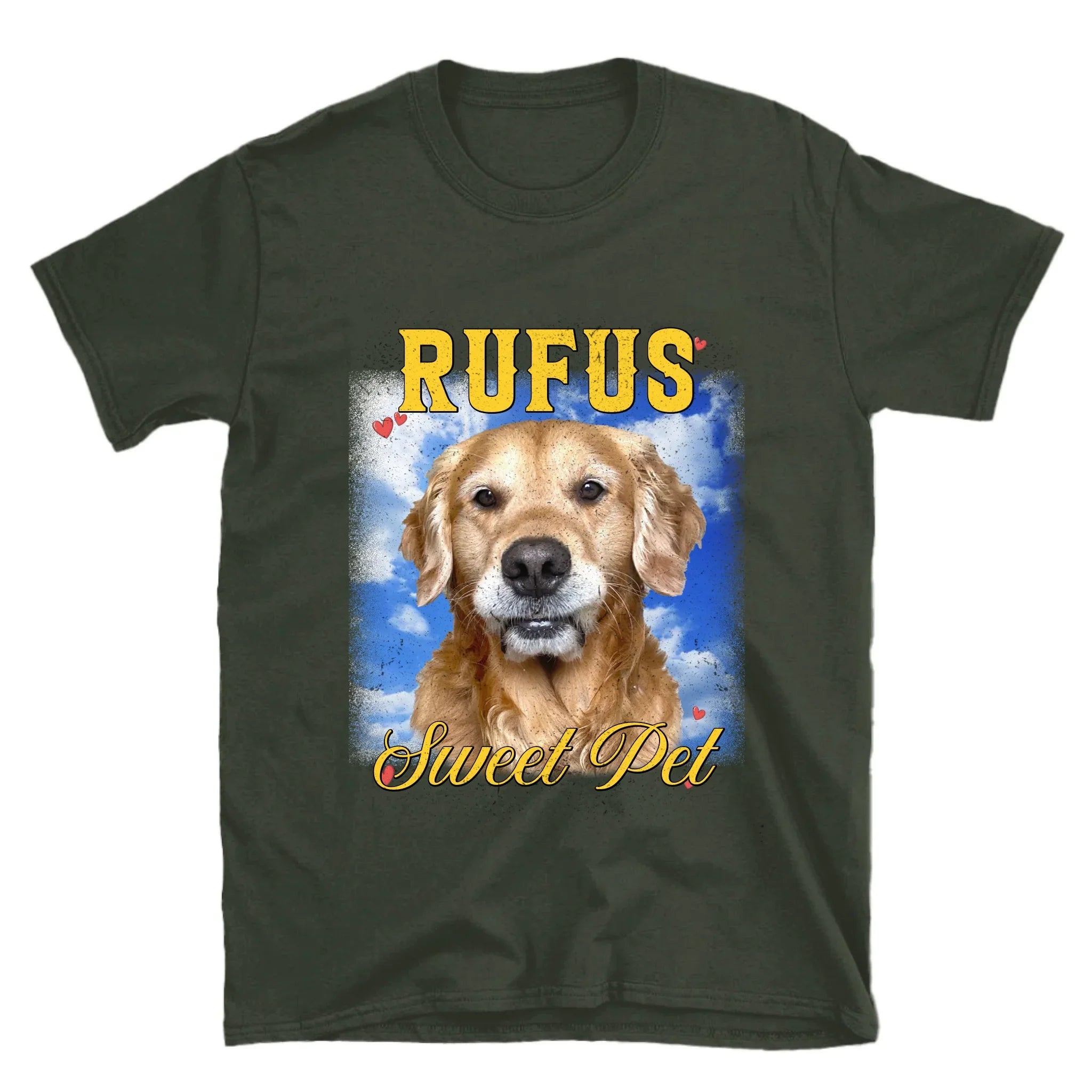 Personalized Vintage Pet Photo and Backdrop T-Shirt