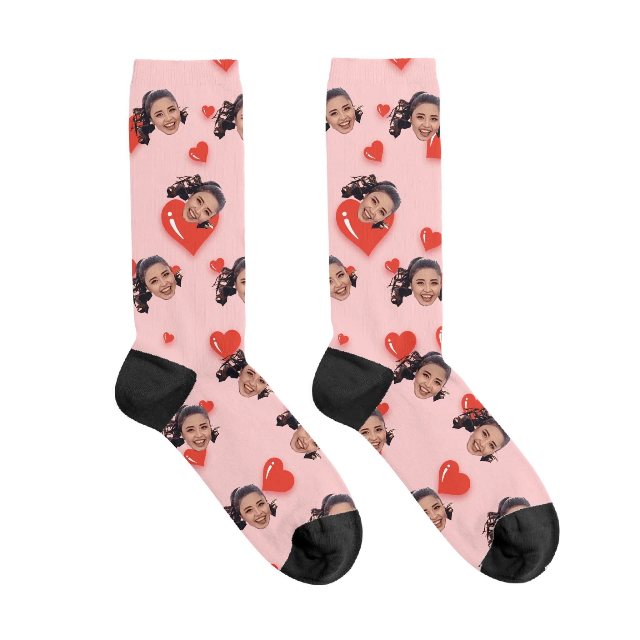 Personalized Valentines Day Face Socks