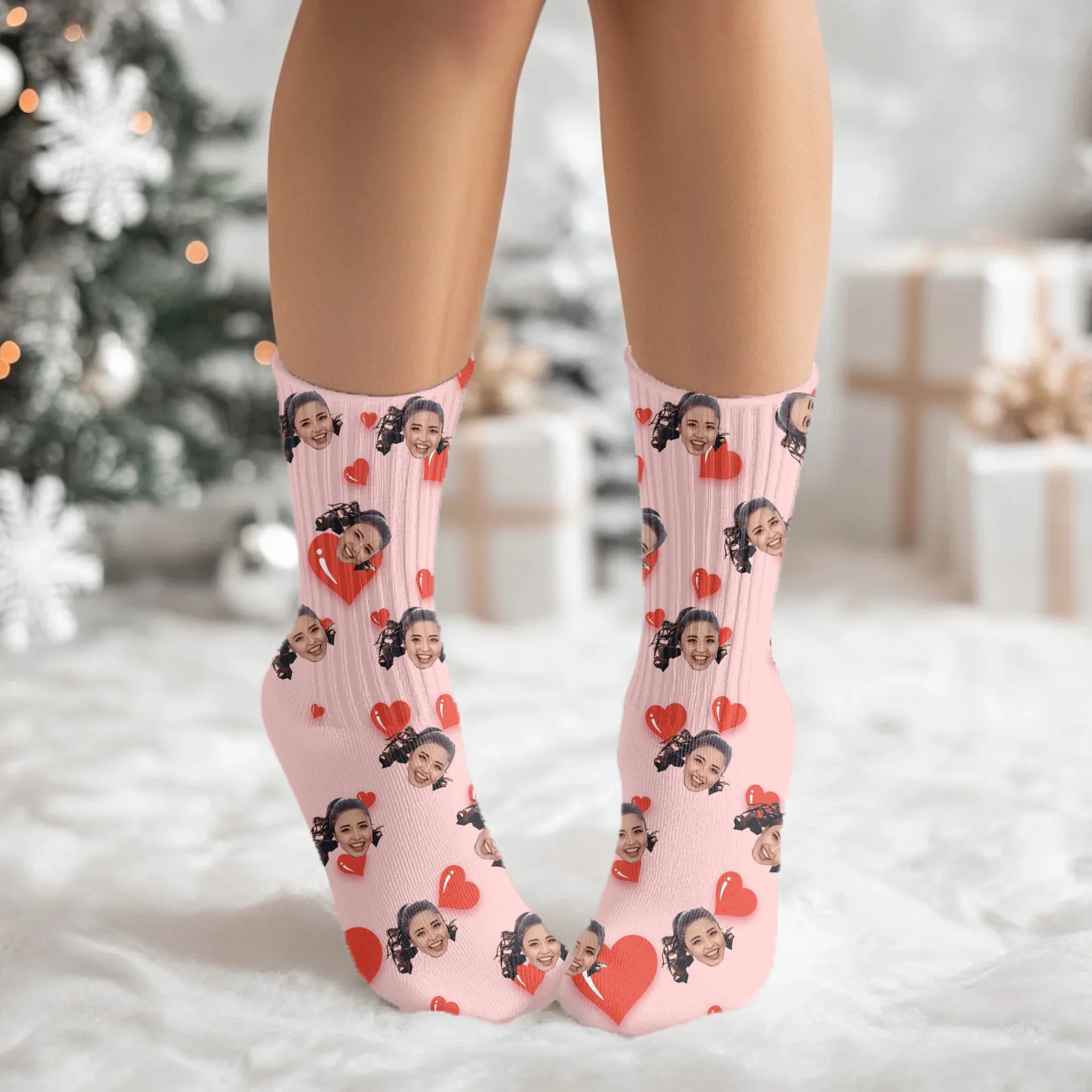 Personalized Valentines Day Face Socks
