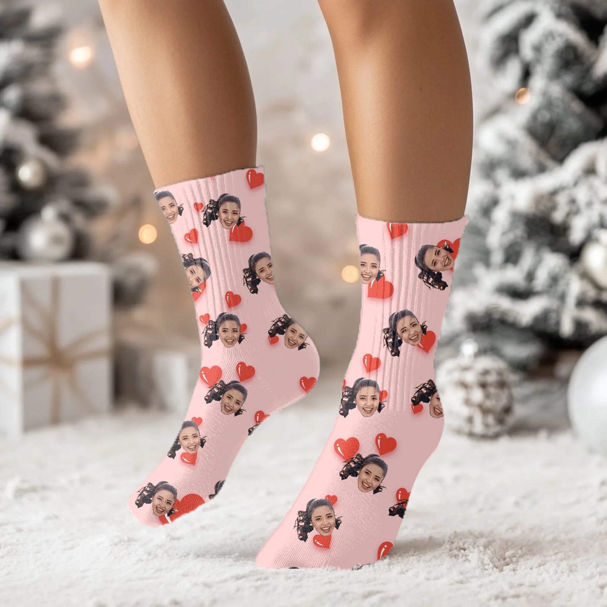 Personalized Valentines Day Face Socks