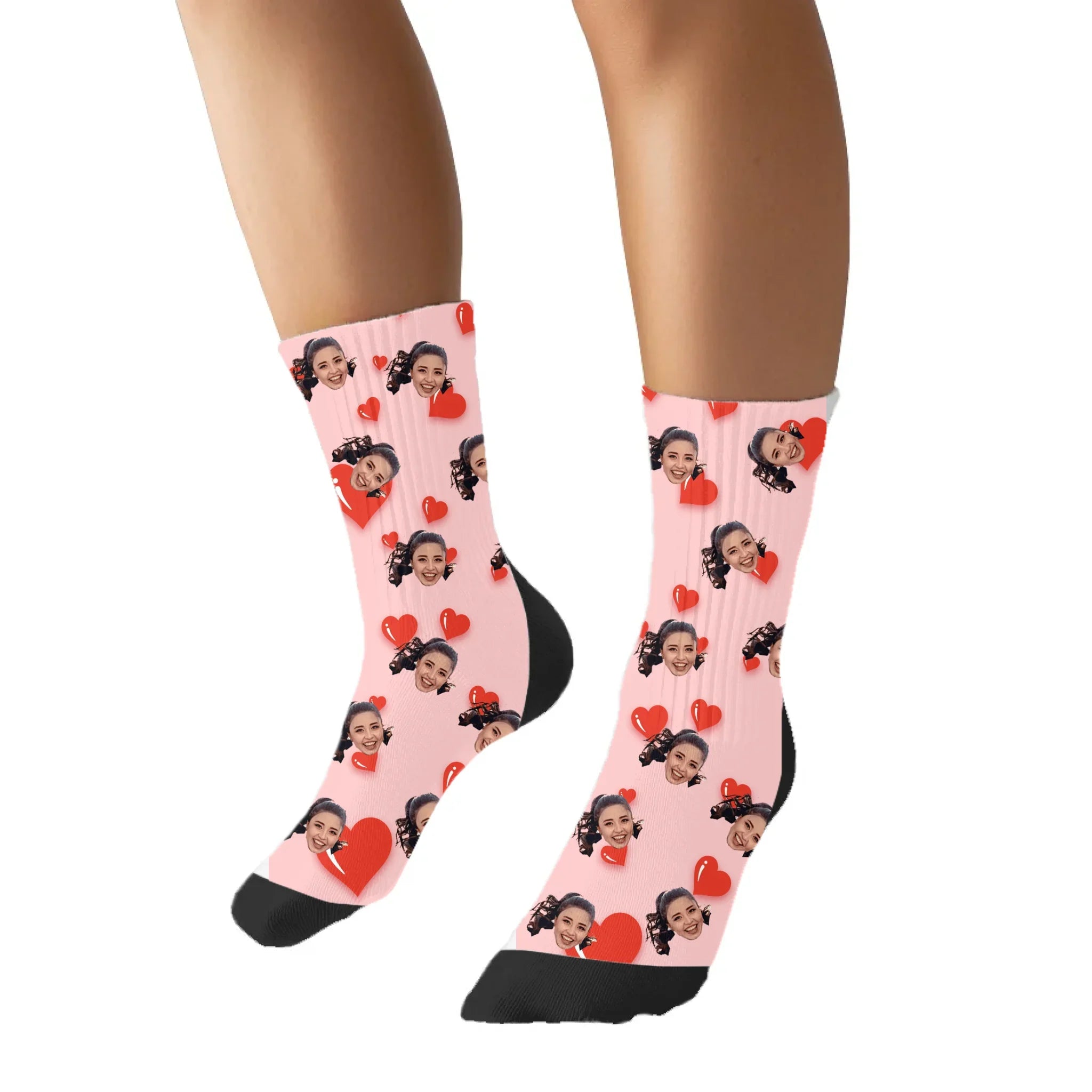 Personalized Valentines Day Face Socks