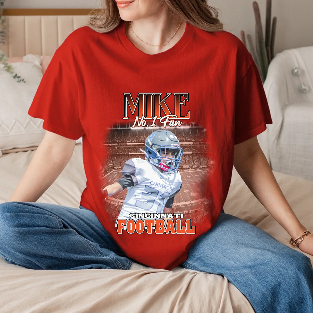 Personalized American Football Fan Photo T-Shirt